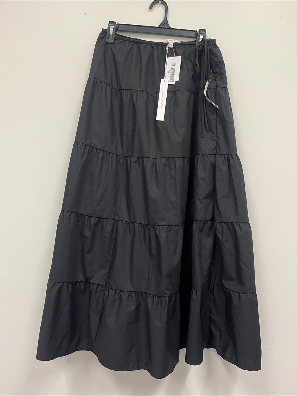 NWT Lisa Says Gah Black Tiered A-Line Maxi Skirt